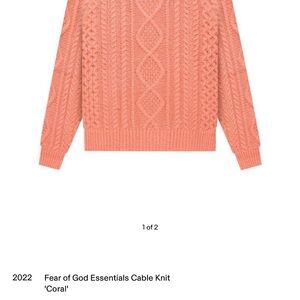 Fear of God Essentials Coral Cable Knit Sweater